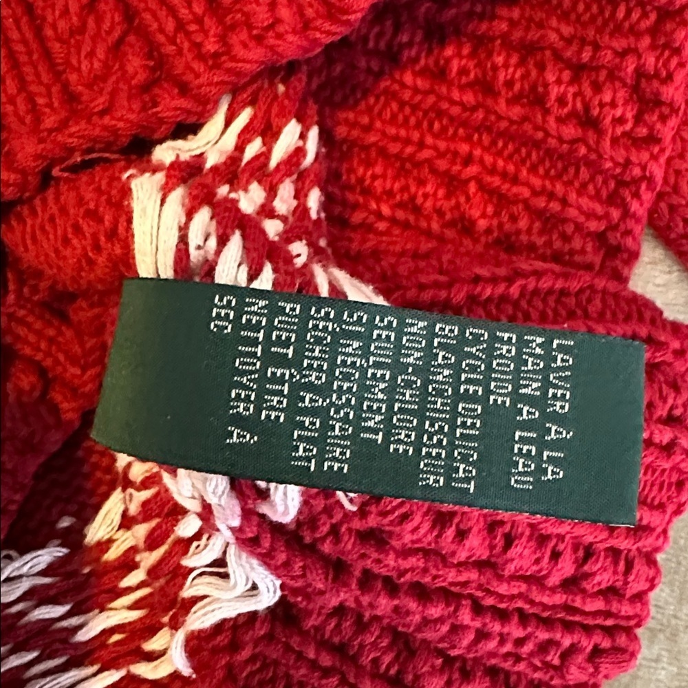 Vintage Ralph Lauren Sweater Snowflake Turtleneck Hand Knit Cotton Womens Large - Picture 10 of 11